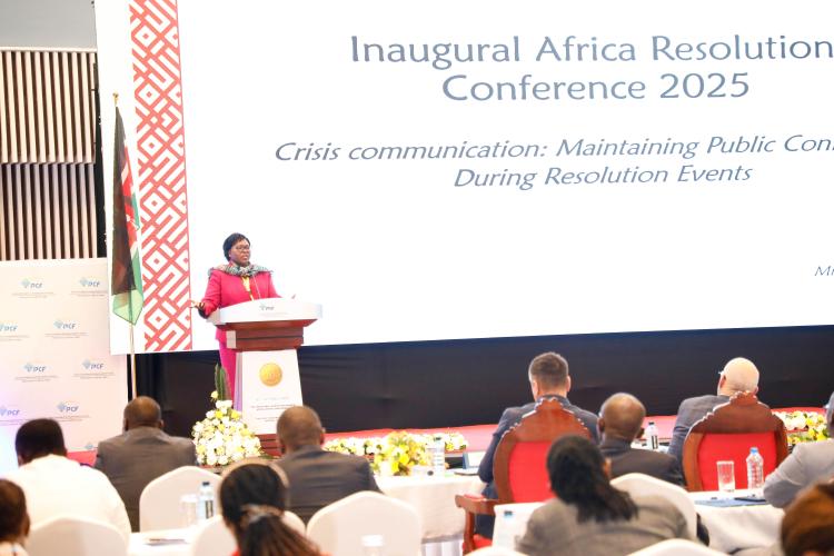 Mrs. Hellen Chepkwony giving a presentation on Crisis Communication: Maintaining Public Confidence During Resolution Events.